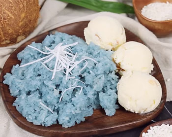 Cách làm kem xôi hoa đậu biếc đơn giản thơm ngon